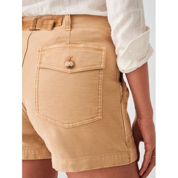Faherty Stretch Surplus Shorts Womens Size 28 Tan Khaki Retails New @ $128 - Picture 4 of 13